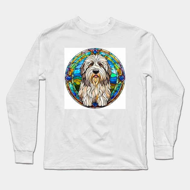 Stained Glass Polish Lowland Sheepdog Long Sleeve T-Shirt by Doodle and Things